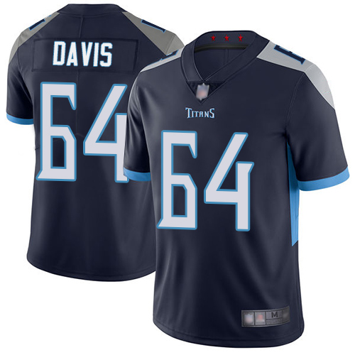 Tennessee Titans Limited Navy Blue Men Nate Davis Home Jersey NFL Football #64 Vapor Untouchable